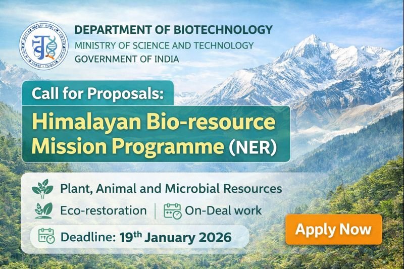DBT Call for Proposals 2026: Himalayan Bio-resource Mission (NER)