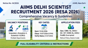 Complete Vacancy Matrix for AIIMS Scientist Recruitment 2026