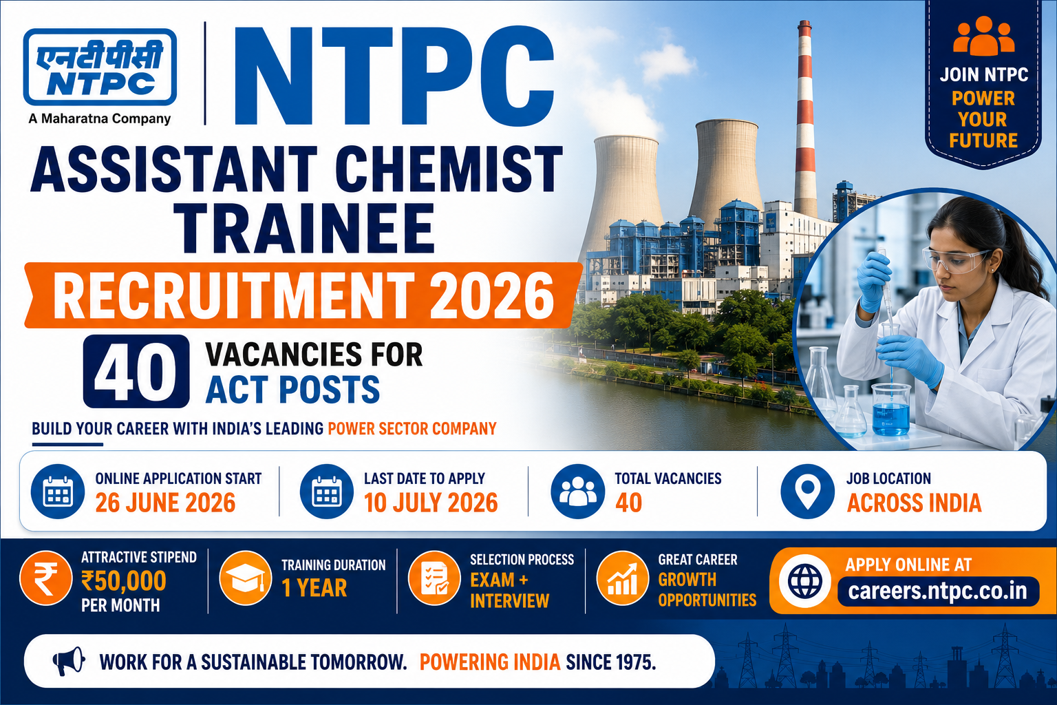 NTPC Assistant Chemist Trainee Recruitment 2026 Notification Layout