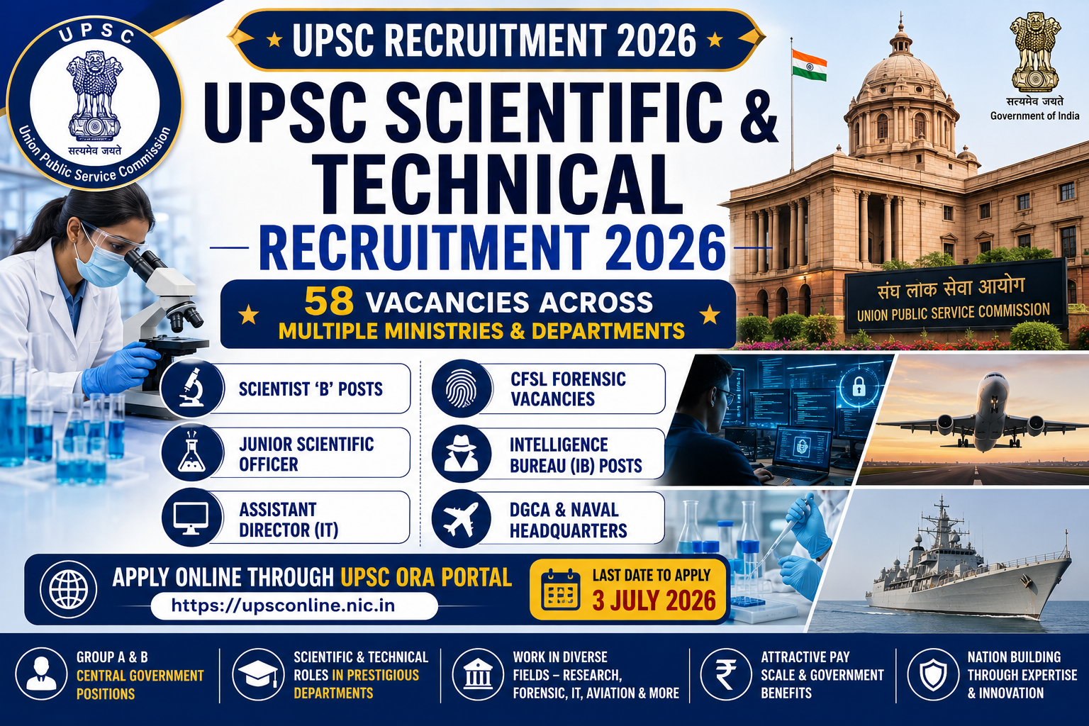 UPSC ORA Advt 06/2026 Recruitment Grid for 178 Scientific Officer, Professor, Engineer Vacancies