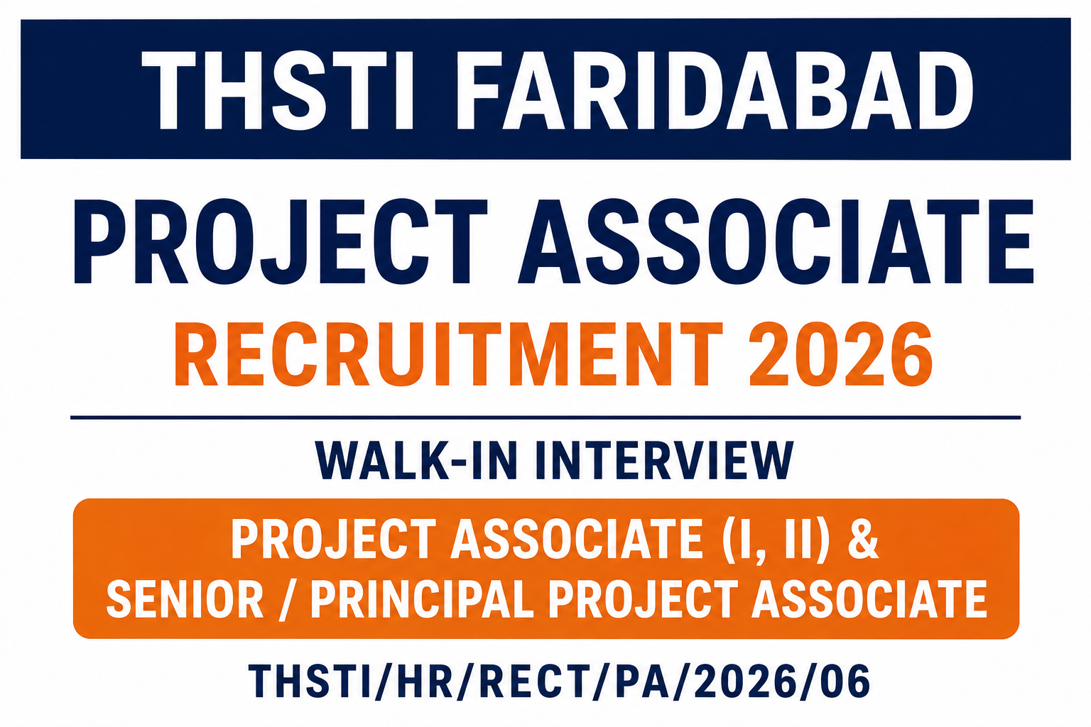 THSTI Faridabad Walk-in Interview Notification 2026 Details