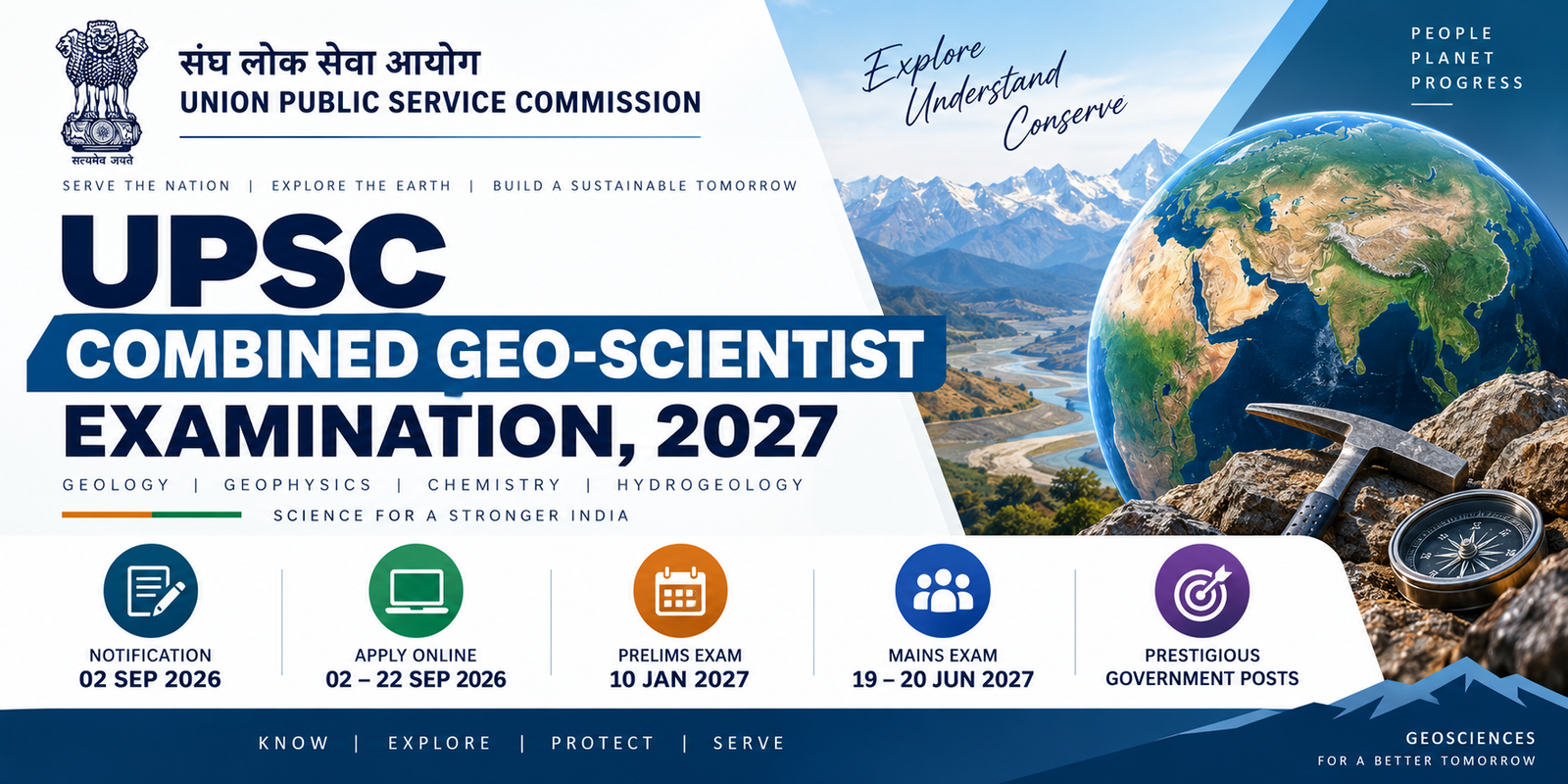 UPSC Combined Geo-Scientist Examination 2027 Notification Details Infographic