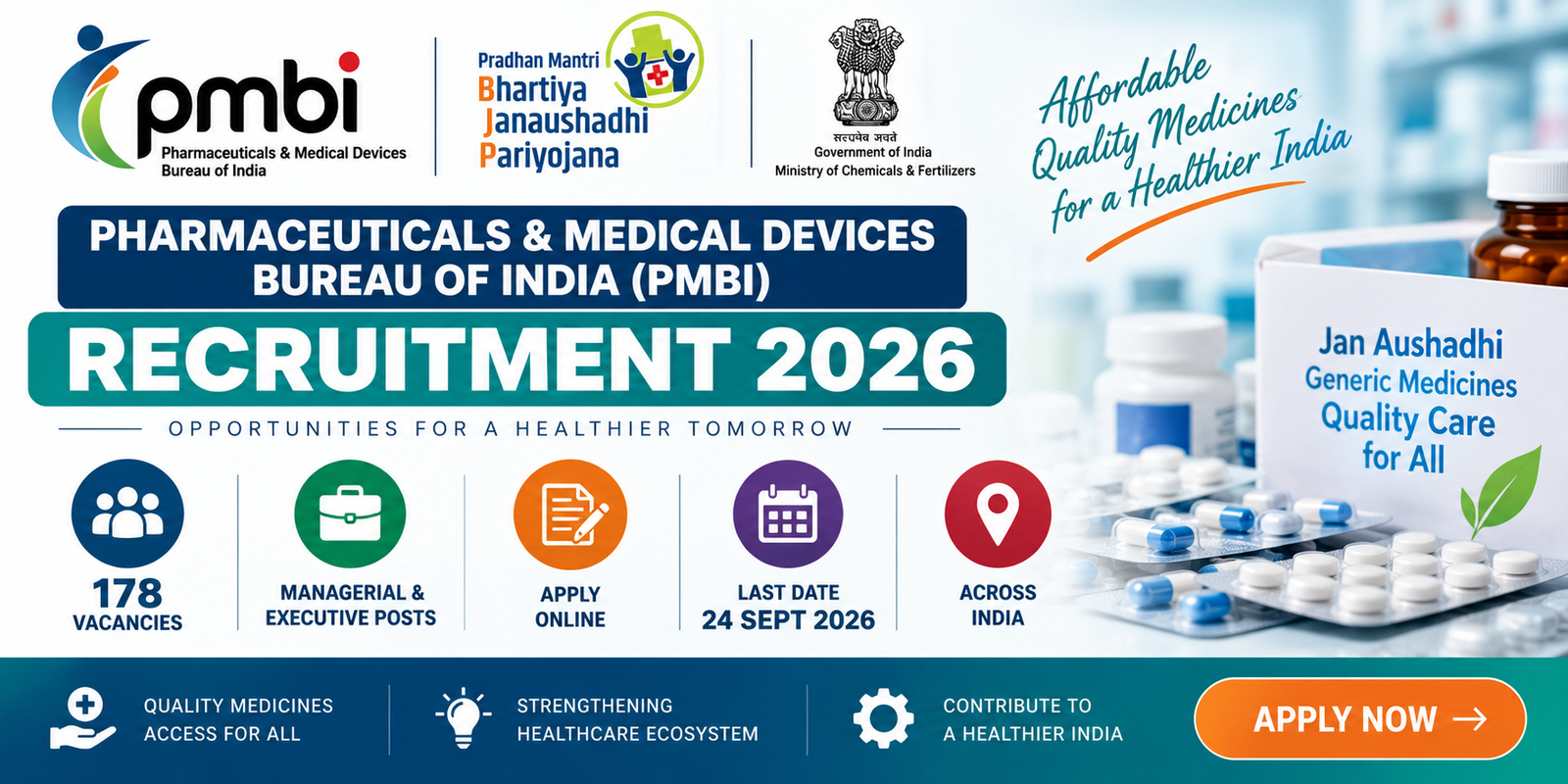 PMBI Recruitment 2026 Notification for 178 Contractual Posts Infographic