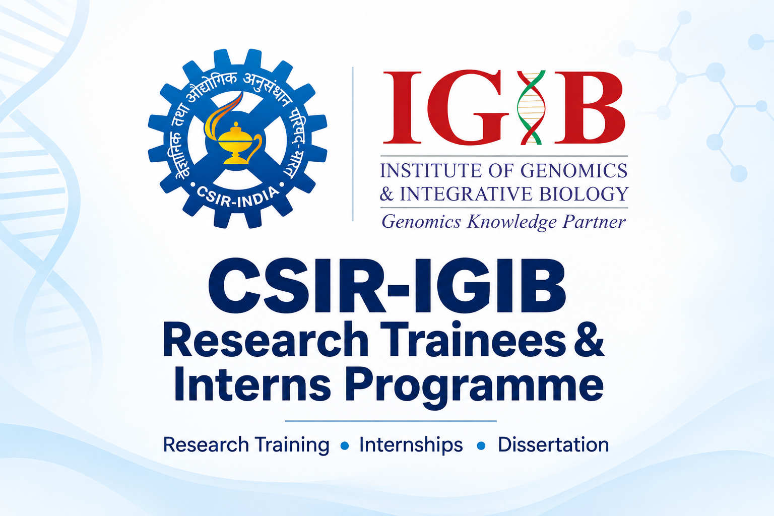 SIR-IGIB Research Trainees and Internship Programme Application Guide