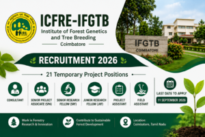 ICFRE IFGTB Coimbatore 2026 Recruitment Infographic for Various Project Positions